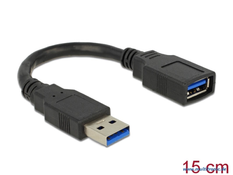 DELOCK Kabel USB 3.0 Verlaengerung, A/A 15cm S/B
